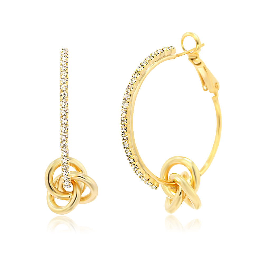 Crystal Love Knot Hoop Earrings